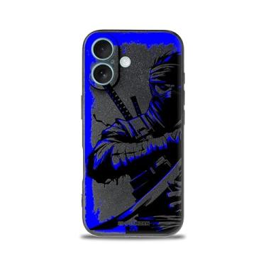 Imagem de SIMPLYMDRN Capa fina para iPhone 16 - Design guerreiro - Capa legal para homens - Capa Fighter Assassin - Fina e flexível (preto Roninshade)