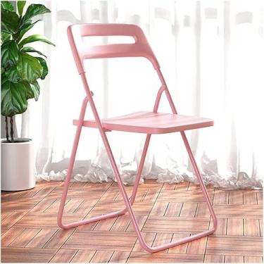 Imagem de NEWCES Cadeira dobrável cadeira dobrável portátil descanso para os pés cadeira de evento de plástico para jardim doméstico varanda café encosto assento de jantar forte e resistente (cor: B)