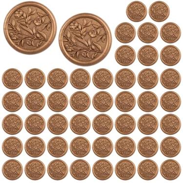 Imagem de Framendino, Pacote com 50 adesivos de lacre de cera 3D floral para convite de casamento selos de envelope autoadesivos para embrulho de presente de Natal