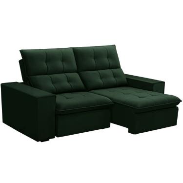 Imagem de Sofá Retrátil Reclinável Para Sala 3 Lugares 230cm Vincent F04 Veludo Verde - Lyam Decor
