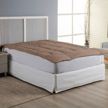 Imagem de Protetor Colchão Pillow Top Casal King Micropercal 400 Fios 100% Poliéster Extra Macio - Bege