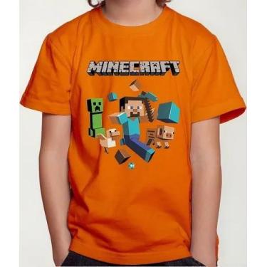 Imagem de Camisa Camiseta Juvenil Infantil Menino Menina Gamer Blocos Mine Roupa