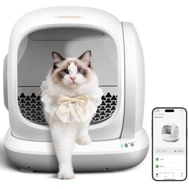 Imagem de Meowant Caixa de areia autolimpante, compatível com vários gatos, caixa de areia automática para gatos autolimpante com controle de aplicativo, caixas de areia inteligentes para gatos idosos e gatos