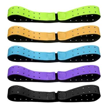 Imagem de Aphumedc 5 pulseiras de substituição macias visíveis para monitor de frequência cardíaca, 35,5 x 0,20 cm, pulseira ajustável compatível com Orange Theory Fitness (verde fluorescente, azul, laranja