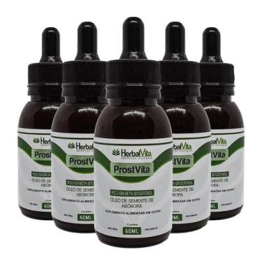 Imagem de Prostvita Óleo De Semente De Abóbora 05 Frascos De 60ml - Herbal Vita