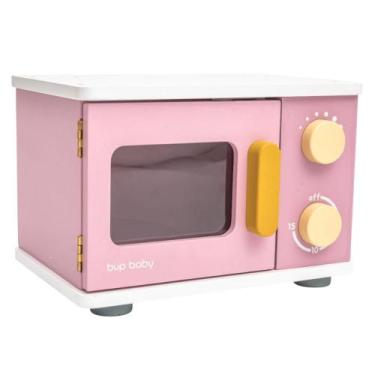 Imagem de Brinquedo De Madeira Forno Micro-ondas Rosa Büp Baby