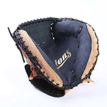 Imagem de Luva de beisebol luvas de softball luvas de beisebol couro adulto guarda-redes Infielder luvas de softball grossas e duradouras para adultos jovens (cor: 12,5")