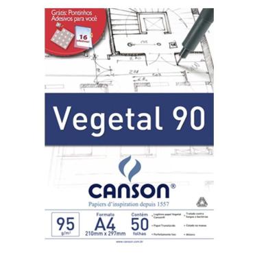 Imagem de Papel vegetal liso A4 90g com 50 folhas Canson