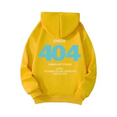 Imagem de Moletom Feminino Com Capuz De Fleece Error 404 Human Not Found S-XXL C
