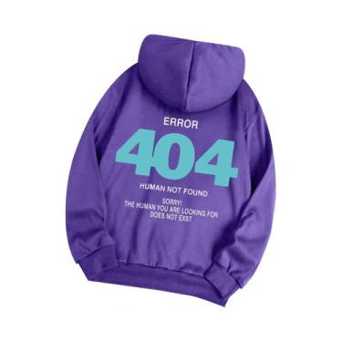 Imagem de Moletom Feminino Com Capuz De Fleece Error 404 Human Not Found S-XXL C