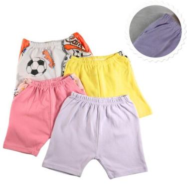 Imagem de Shorts Com Bolso Bebe kit Com 3 Enxoval Sortidos Menina Menino - Tanra