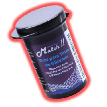 Imagem de 50 Tiras Glicose Match II Ok Meter Fitas Glicemia Diabetes