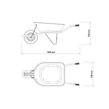 Imagem de Carrinho de Mão Tramontina com Caçamba Funda Plástica Laranja 55 L, Br