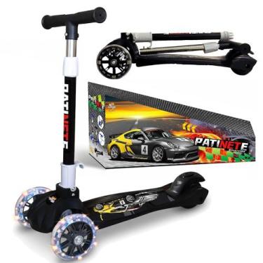 Imagem de Patinete Super Scooter Carros 3 Rodinhas Reforçado com Luz Super Black