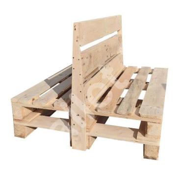 Imagem de Sofá Booth de Pallet 120x100 cm - Mobiliário Sustentável - PALLET SP