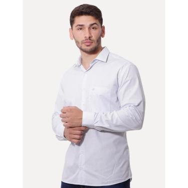 Imagem de Camisa Dudalina Masculina Comfort Superfine Cotton Pocket Grid Azul Claro-Masculino