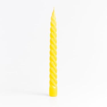 Imagem de Vela Castiçal Colorida Waves Verniz - Amarelo Claro