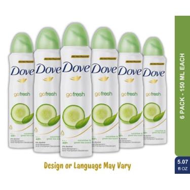 Imagem de kit 12 Desodorante Dove FRESH CARE Pepino+chá Verde Aerossol 150