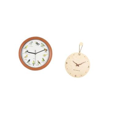 Imagem de Fenteer Relógio de Parede Minimalista Moderno Nórdico com Pássaro Cantando, Relógio de Parede Decorativo para Pendurar, Decoração para Quarto, Escritório, Coz