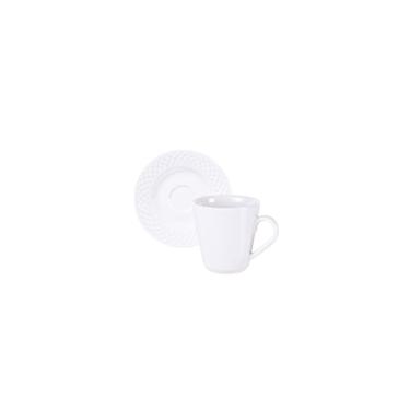 Imagem de Conjunto Xícara E Pires De Café Tramontina Ingrid Em Porcelana Decorada 70 Ml 2 Peças