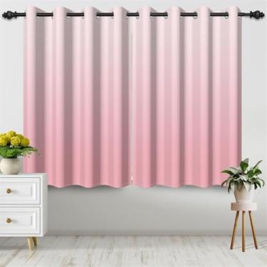 Imagem de DORCEV Cortinas blecaute rosa ombré com ilhós, isolamento térmico, bloqueio de luz, cortinas de janela para decoração de quarto e sala de estar, cortinas de escurecimento gradiente, 107 x 160 cm, 2