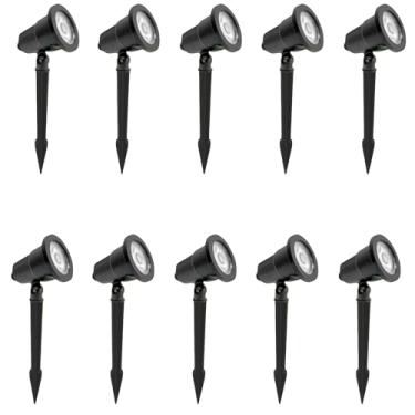 Imagem de Kit 10 Espetos de jardim LED 6W 3000K preto LUMANTI