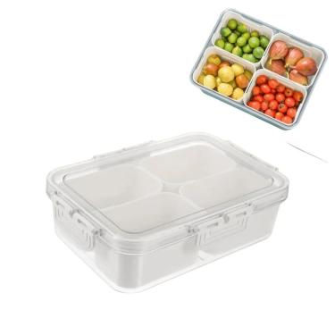 Imagem de Organizador De Alimentos Geladeira Com Tampa Pote Cesto