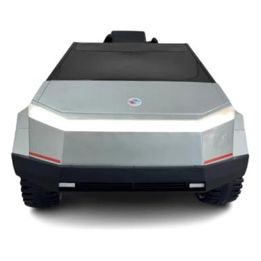 Imagem de Super Truck Carro Elétrico Infantil Futurista, Cinza, 12V, com Controle Remoto, Bluetooth, LED, Capacidade 30kg, 113x55x62cm, para Crianças 3-8 Anos