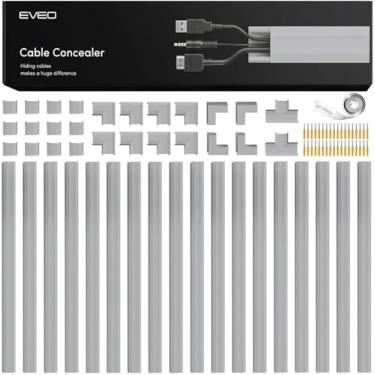 Imagem de EVEO Escondedor de cabos - capa de cabo de parede de 762 cm, corretivo de cabos, ocultadores de fios para TV na parede. Gerenciamento de cabos, ocultador de cabos, capas de fio para cabos -18X (L17