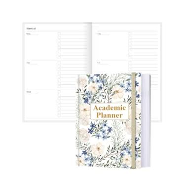 Imagem de Agenda acadêmica para 2025, 2026 ou a qualquer momento – Agenda A5 semanal sem data para estudantes de ensino doméstico, ensino médio, faculdade e enfermagem, 200 páginas, 14,7 cm x 21,6 cm, flor