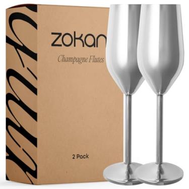Imagem de ANGORA BRANDS Flauta de champanhe de aço inoxidável (pacote com 2)