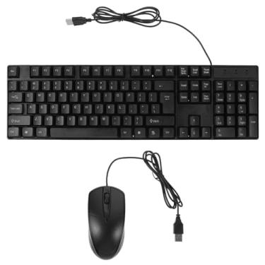 Imagem de DOITOOL Combo de teclado com fio, teclado USB completo com pastilha, periférico de computador responsivo de alto desempenho para uso em casa, escritório, café