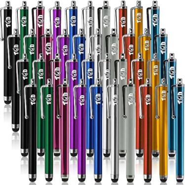 Imagem de Pacote com 40 canetas Stylus TCD para telas sensíveis ao toque – Caneta Stylus universal para iPad, iPhone, Galaxy Tablet, Android, Chrome Book, Laptop – Canetas de ponta de borracha grossa premium