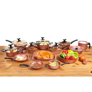 Imagem de Jogo Conjunto Panelas 13 Peças Antiaderente(super rose)