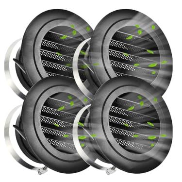 Imagem de TIHCXNY Preto (15.2 cm 150mm 4-Pack) Tampas de ventilação redondas com telas de insetos, adequado para banheiro, cozinha, vaso sanitário e ventilação de teto de escritório