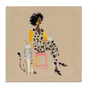Imagem de Stupell Industries Arte de parede Savage Chic Glam com leopardo, design de Svetlana Aleynikova, 61 x 61 cm