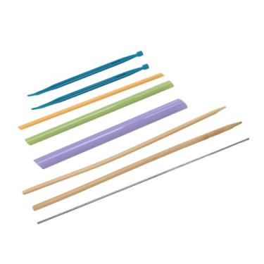 Imagem de SUNGOOYUE Conjunto de Virador de Tubo de Tecido, Ferramenta de Costura Rápida Multifuncional Fácil de Usar para Uso Doméstico, Aço Inoxidável, Madeira de Bambu, Plástico, para Aulas de Costura, Clube