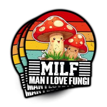 Imagem de (3 peças) Adesivo Milf Man I Love Fungi - Cute Retro Groovy Mushroom Vintage Aesthetic Decal, Adesivo de vinil impermeável para laptop, garrafa de água, copo, capa de telefone, carro, presentes 7,6 cm