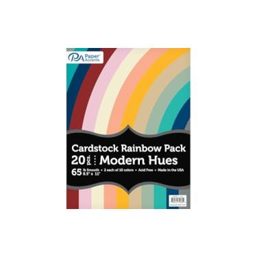 Imagem de Accent Design Paper Accents Pacote variado de cartolina arco-íris 21,6 cm x 28 cm tons modernos, papel cartolina colorida de 29,5 kg para fazer cartões, álbuns, impressão, quilling e artesanato