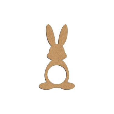 Imagem de Porta Guardanapo Coelho Frente Mdf Cru Kit 4 Peças 5,5cmx10cm - Cria Arte Laser Cru