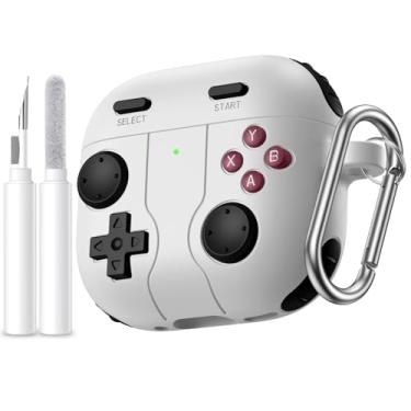 Imagem de Capa para AirPods 4 2024 com kit de limpeza, chaveiro, compatível com Apple Airpods 4, console de jogos engraçado, à prova de choque, capa protetora de silicone AirPod 4 para mulheres e meninas
