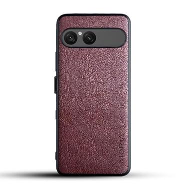 Imagem de AIORIA Capa para telefone Sony Xperia 10 VII capa de couro PU premium design retrô de negócios capa protetora completa para smartphone Sony Xperia 10 VII (café)