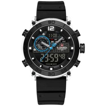 Imagem de Relógio De Pulso Esportivo Masculino Display Duplo Multifuncional Digital A Prova D´agua Prata