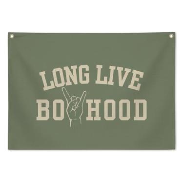 Imagem de DTLGTG Faixa de infância Long Live, decoração de parede de sala de jogos para quarto de crianças, placa de parede rústica de berçário para decoração de quarto de menino infantil, decoração de parede