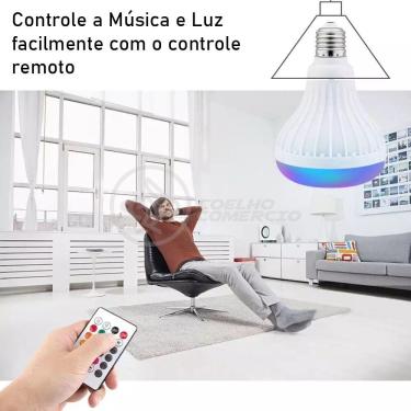Imagem de Lâmpada Led 12W E27 Rgb Colorida Com Caixa De Som
