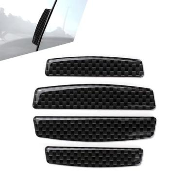 Imagem de Dogary 4 peças de proteção de borda de porta de carro de fibra de carbono, protetor de borda de porta lateral de carro, tiras protetoras de para-choques, antiarranhões e anticolisão, capa de