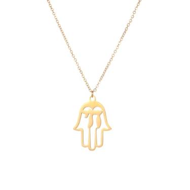 Imagem de JunRover Joias judaicas de aço inoxidável – Pingente de estrela de Davi, mão Hamsa, menorá/mapa de Israel – Colar de Israel para mulheres e homens – Presentes religiosos para Hanukkah, Bar Mitzvah