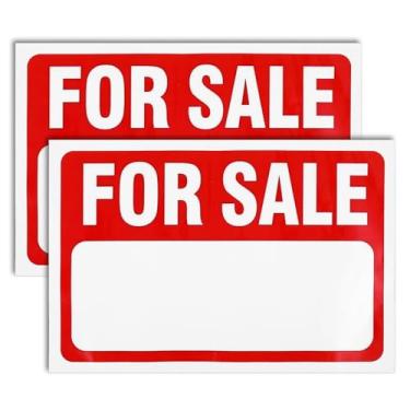 Imagem de LXUEJIE Placa de 2 peças de carro para venda, 30,5 cm x 20,32 cm, decalque autoadesivo de vinil para venda à prova de intempéries para carros e veículos, grande espaço para escrita à mão, adesivos de