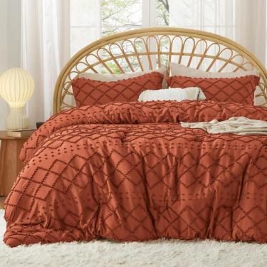 Imagem de Conjunto de edredom Bedsure Queen Terracotta Boho Shabby Chic, 3 unida