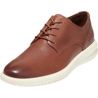 Imagem de Cole Haan Sapato Oxford masculino Grand+ bico liso, Couro bronze britânico/marfim, 8